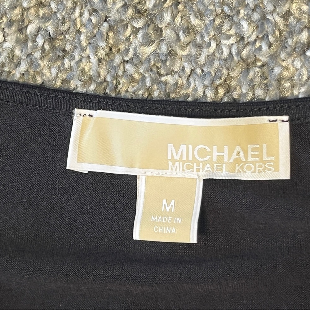 Michael Kors Black V-Neck Long Sleeve Tunic Blouse - Picture 7 of 8